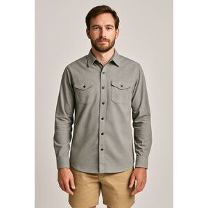 ROARK "Well Worn LS" Gorpcore Minimalist Button-Up Shirt Smoke Gray Sz Small